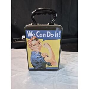 WE CAN DO IT Vintage Collectable Tin Lunchbox Rosie the Riveter Metal era